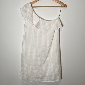 Anthropologie Cloth & Stone One Shoulder Cotton
White Mini Dress XS